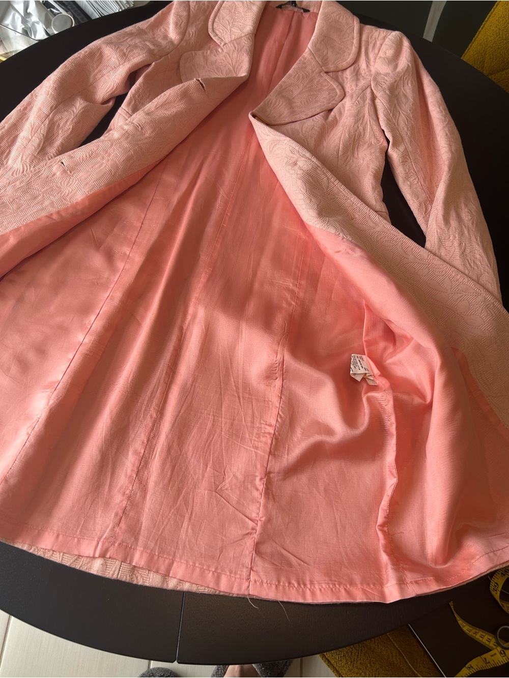 VINTAGE le château Pink Jacquard Coat Balletcore Coquette Y2K 90s Tailoring - Picture 11 of 15